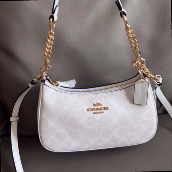 Coach Handbags - COACH Shoulder Bag, Teri White Glacier